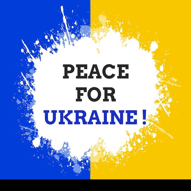 Free Vector peace for ukraine blue yellow white background social media design banner free vector