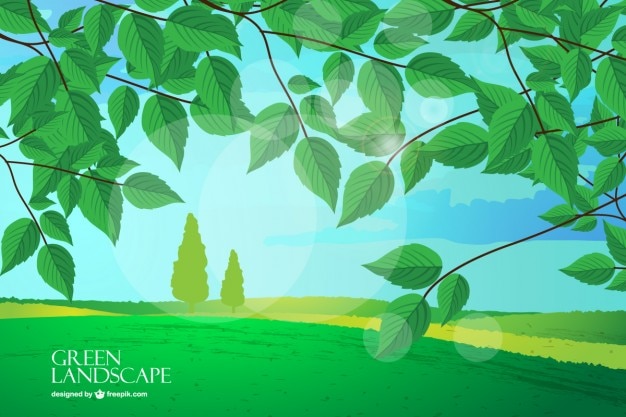 Free vector peaceful landscape background