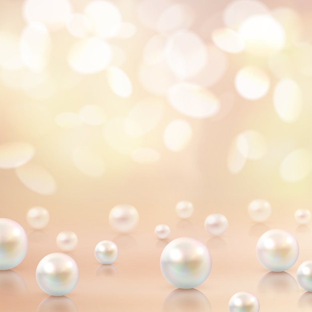 Free Vector pearls beads bokeh background