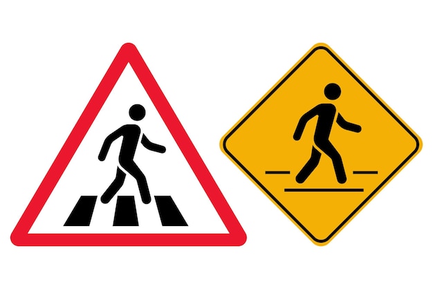 Free Vector pedestrian crossing signs set