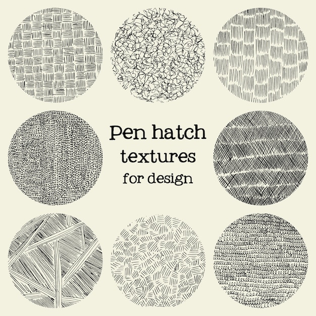 Free Vector pen hatch round grunge textures