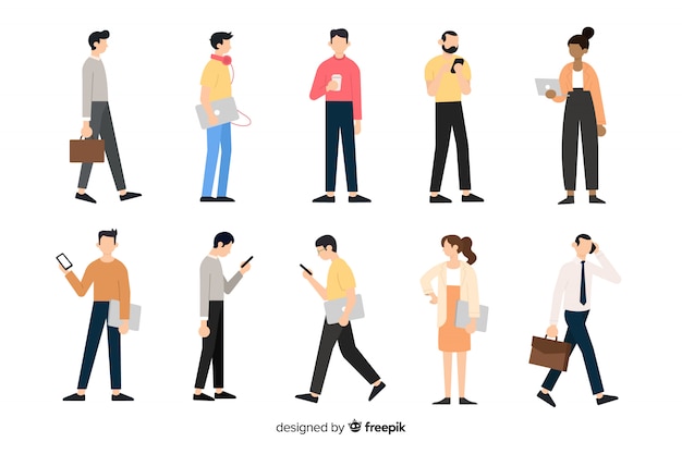 Free Vector people doing different actions