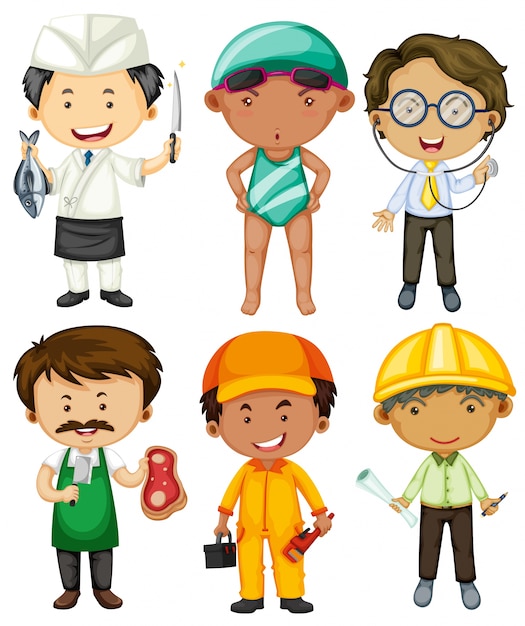 Free vector people doing different occupations illustration