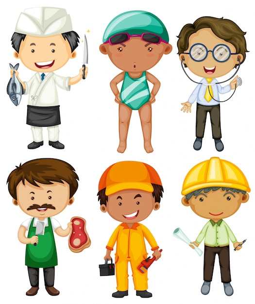 People doing different occupations illustration