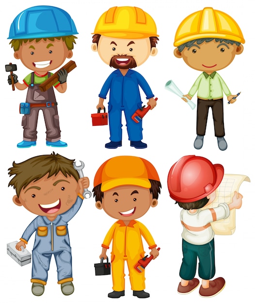 Free Vector people doing different types of jobs