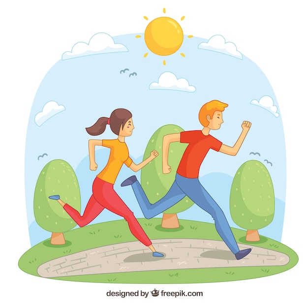 Free Vector people doing leisure outdoor activities