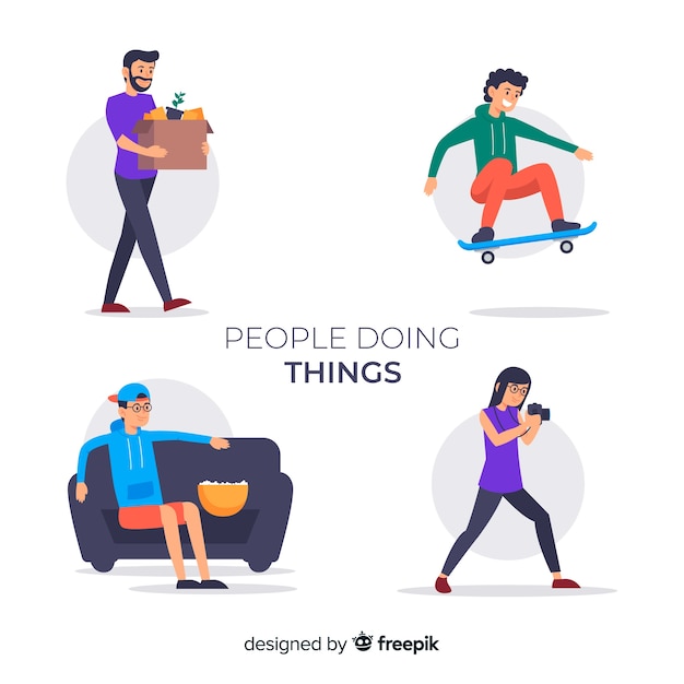 Free Vector people doing things collection