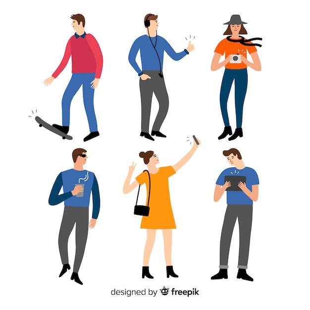 Free Vector people doing things collection