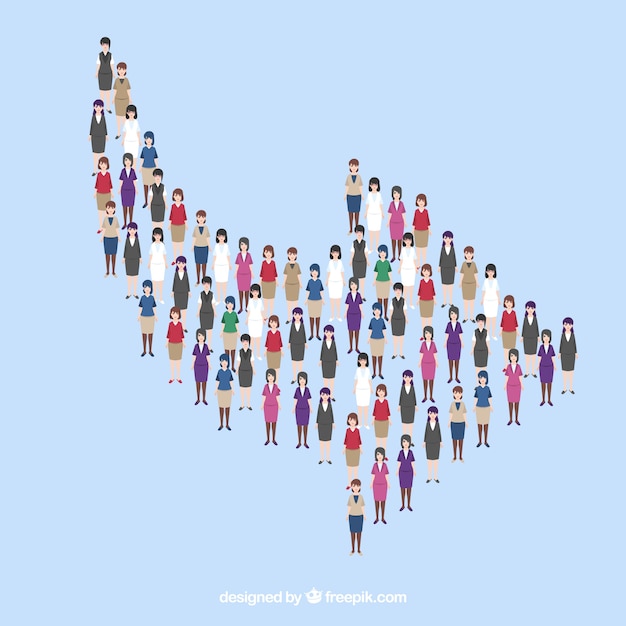 Free vector people forming an arrow to the right