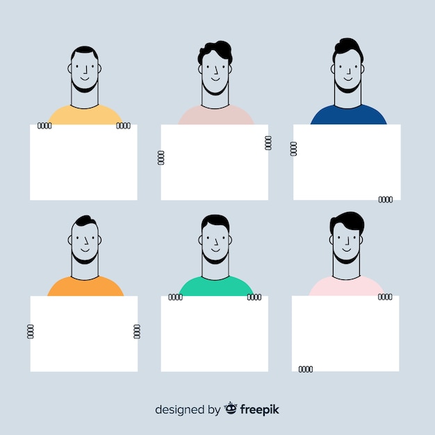 Free Vector people holding blank placard collectio