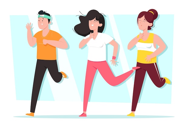 Free Vector people participating in a fitness dance class