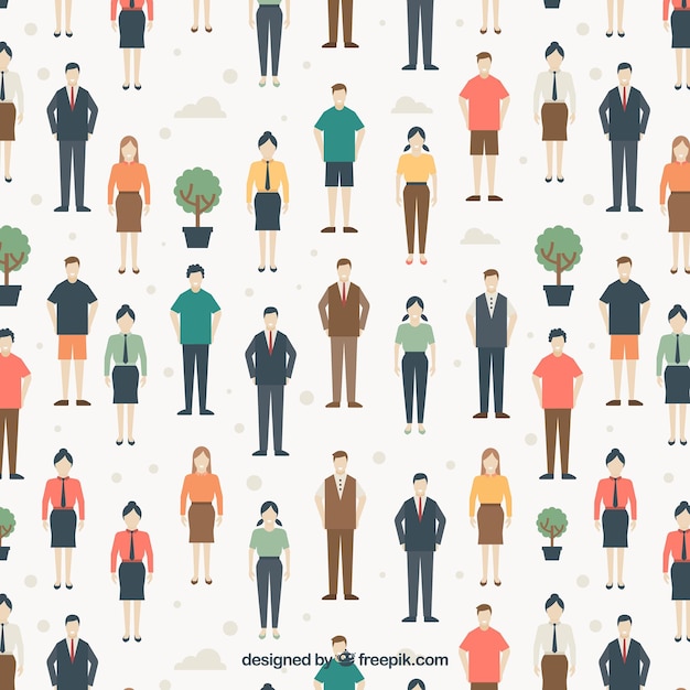 Free Vector people pattern in flat style