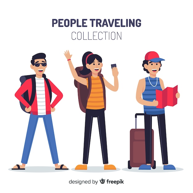 Free Vector people traveling collection