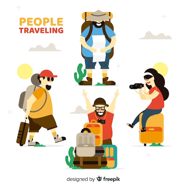 Free Vector people traveling