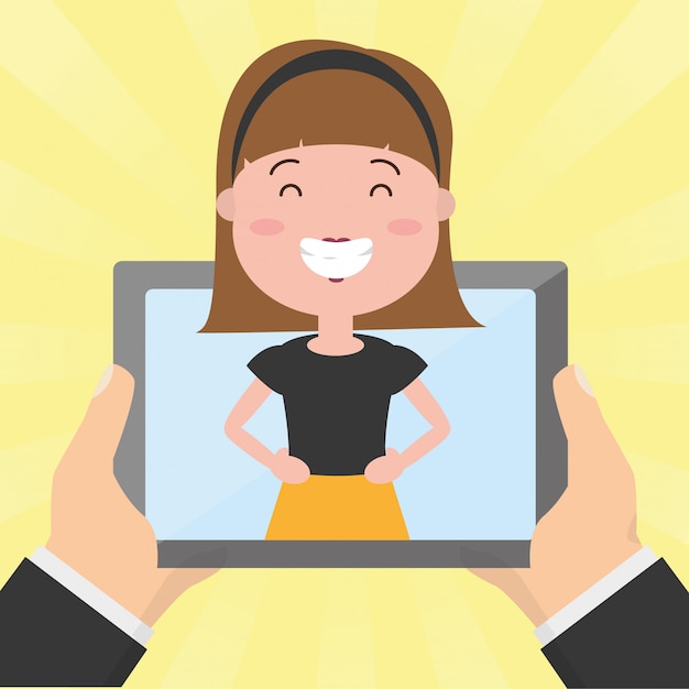 Free vector people with tech devices