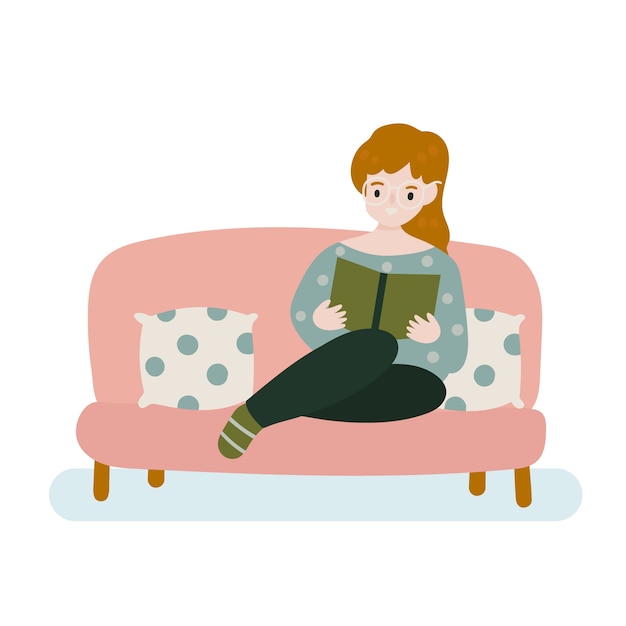 Free vector a person relaxing at home design