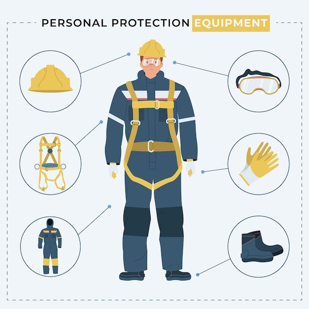 Free vector personal protective equipment poster