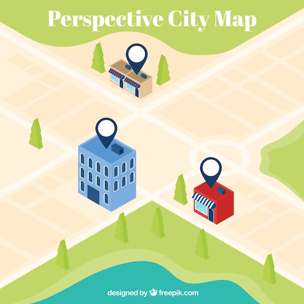 Free Vector perspective city map background