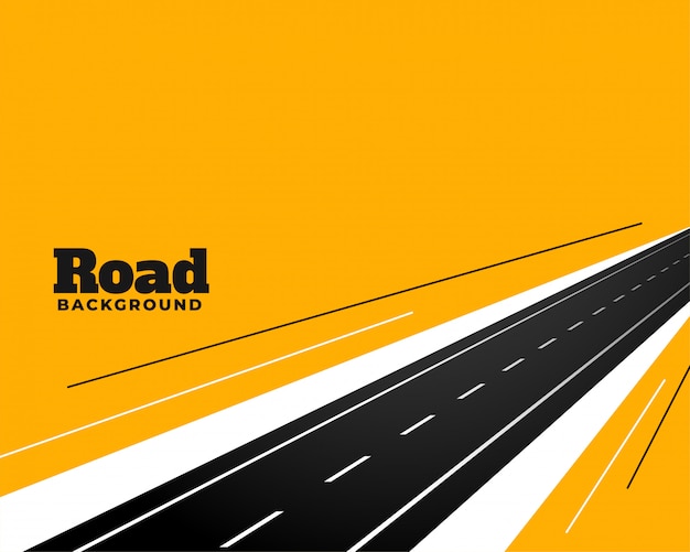 Free vector perspective road pathway on yellow background design