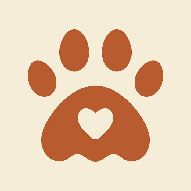 Free vector pet logo design paw, vector for animal shop business