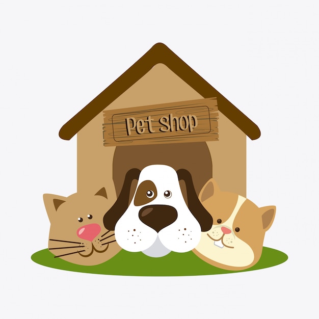 Free Vector pet shop design.