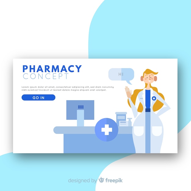 Free Vector pharmacy landing page