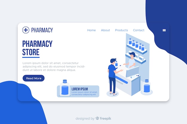 Free Vector pharmacy landing page