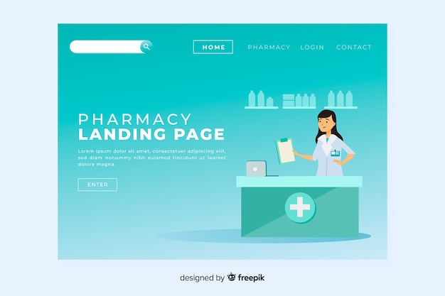 Free Vector pharmacy landing page