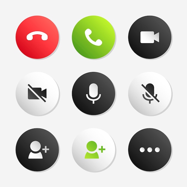 Free vector phone call icon  set