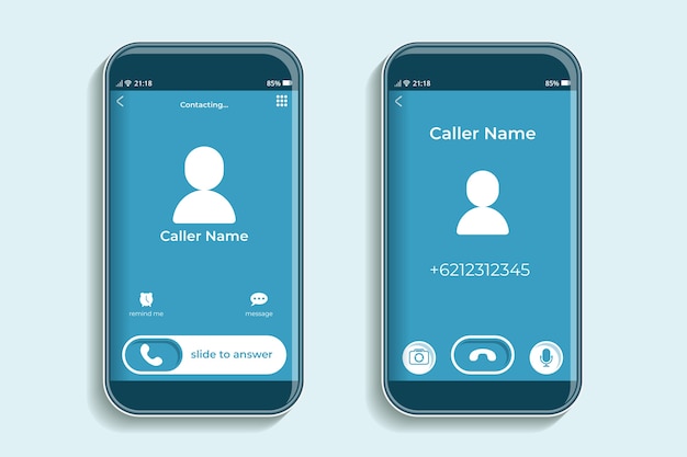 Free Vector phone call screen interface illustration