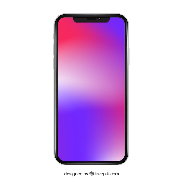 Free vector phone with gradient wallpaper