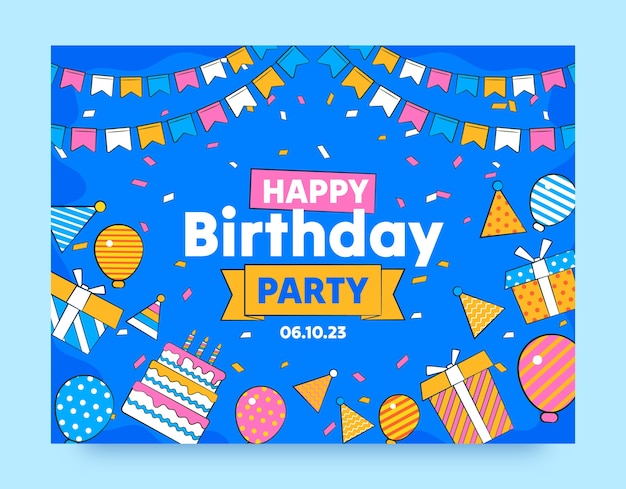 Free Vector photocall template for birthday party celebration