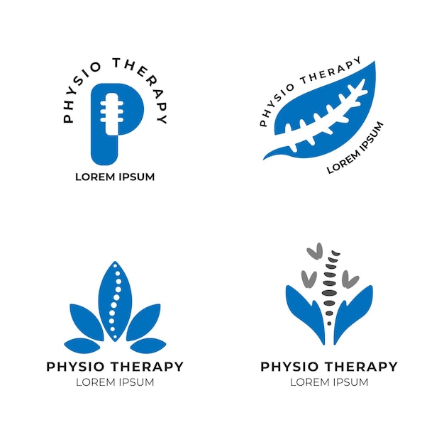 Free Vector physiotherapy logo template collection