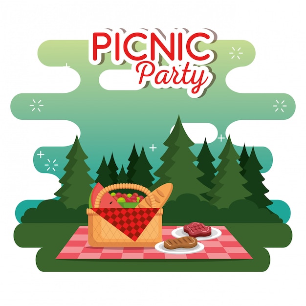 picnic party celebration scene