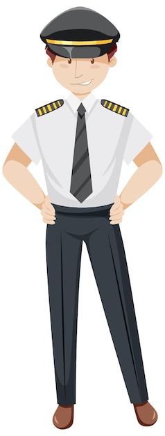 Free Vector a pilot in uniform cartoon character