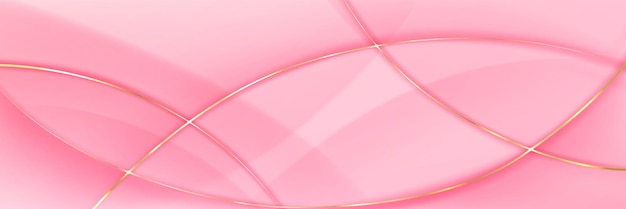 Free Vector pink background with abstract golden lines