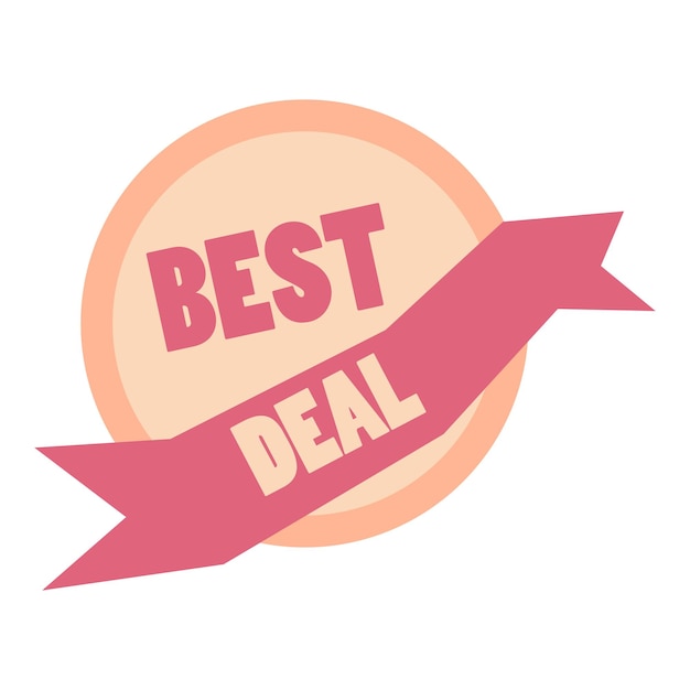 Free Vector a pink best deal sign displayed with a pink ribbon