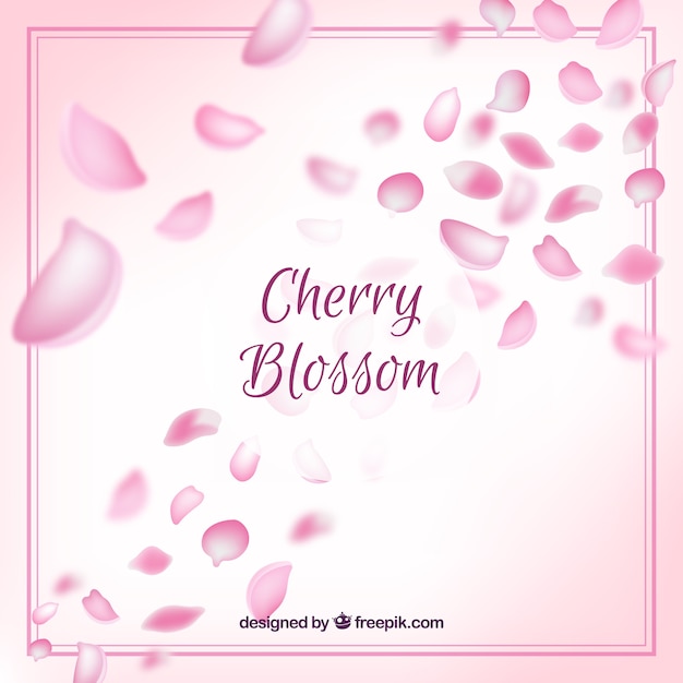 Free Vector pink cherry blossom petals background