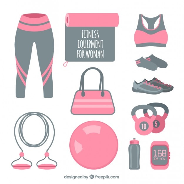 Free Vector pink fitness equipment for wonan