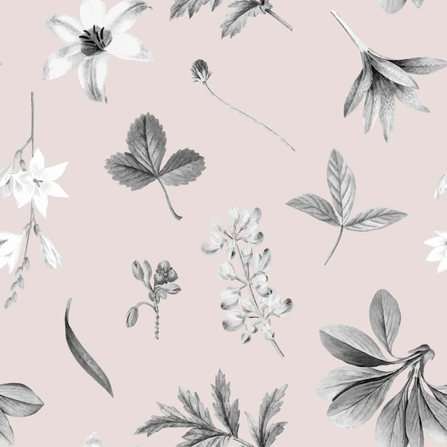 Free Vector pink floral wallpaper design