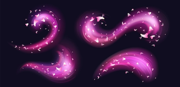 Free Vector pink fragrance wind swirl with flower petals