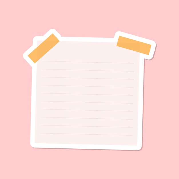 Free Vector pink lined notepaper journal sticker vector