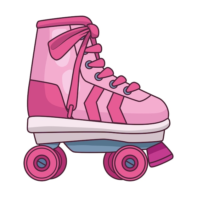 Free Vector pink skate pop art fashion icon isolated