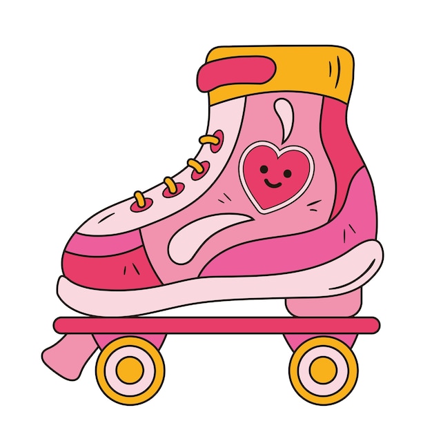 Free Vector pink skate pop art icon