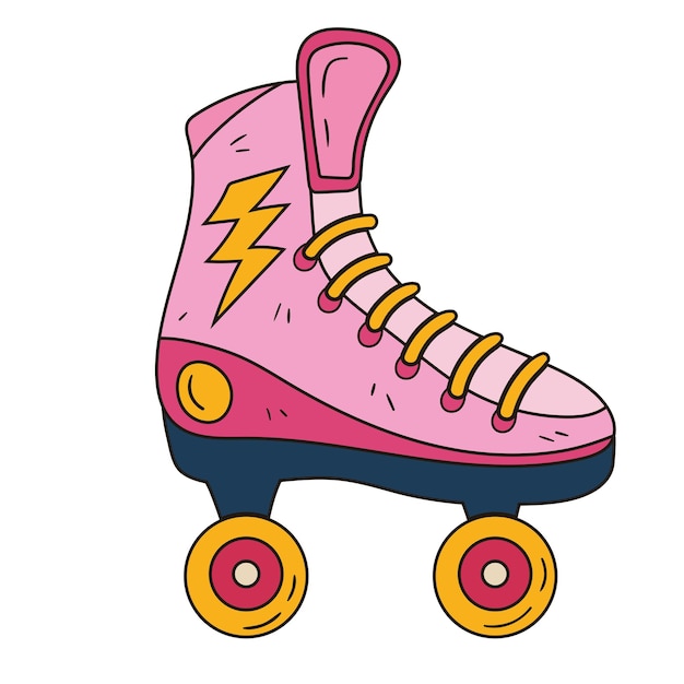 Free vector pink skate pop art retro