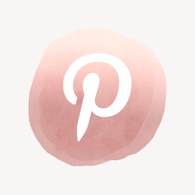 Free Vector pinterest logo vector in watercolor design. social media icon. 2 august 2021 - bangkok, thailand