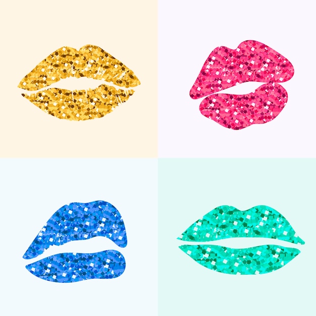 Free Vector pinup style lip print