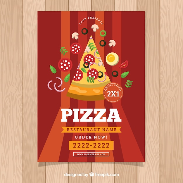 Free Vector pizza brochure with ingredients