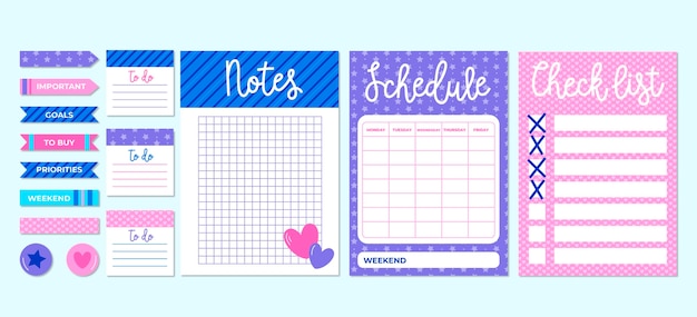 Free Vector planner scrapbook set