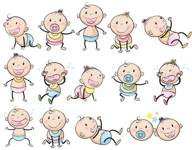 Free vector playful babies